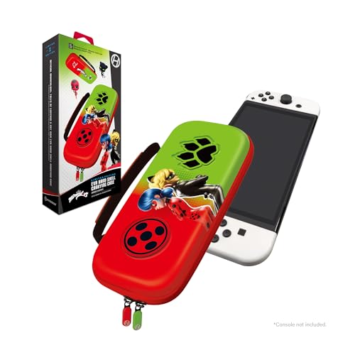 Limited Edition Official Miraculous EVA Hard Shell Protective Travel Carrying Case – Officially Licensed - For Nintendo Switch OLED Model/Nintendo Switch Lite/Nintendo Switch (Ladybug/Cat Noir)