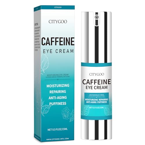 CITYGOO Caffeine Eye Cream: Under for Dark Circles and Puffiness - With Reduce Wrinkles Fine Lines - Bags under eyes Crows Feet Eye Lift Treatment For Women and Men