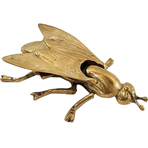 Anatolica Vintage Brass Fly Ashtray,7 inches Hinged Wings Trinket Box for Ring Earrings and Jewelry Gift for Smoker
