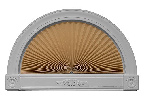 Redi Shade No Tools Original Arch Light Filtering Pleated Fabric Shade Natural, 72 in x 36 in