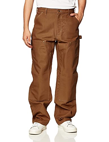 Carhartt mens Firm Duck Double- Front Dungaree B01 work utility pants, Carhartt Brown, 34W x 30L US
