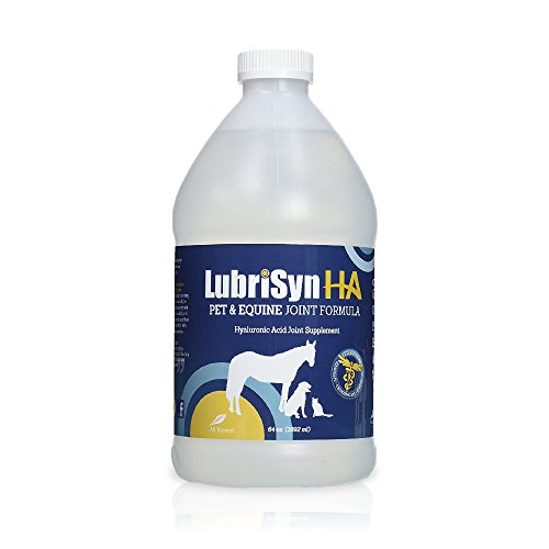 LubriSynHA Hyaluronic Acid Pet & Equine Joint Formula 64oz - All-Natural, High-Molecular Weight Liquid Hyaluronan - Joint Support for Horses, Dogs, Cats - Promotes Healthy Joint Function, Made in USA