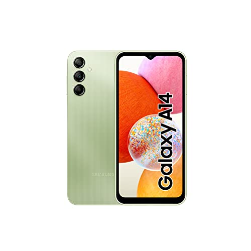 Samsung Galaxy A14 (SM-A145P/DS) Dual SIM,128GB + 4GB, Factory Unlocked GSM, International Version (Fast Car Charger Bundle) - No Warranty - (Green)