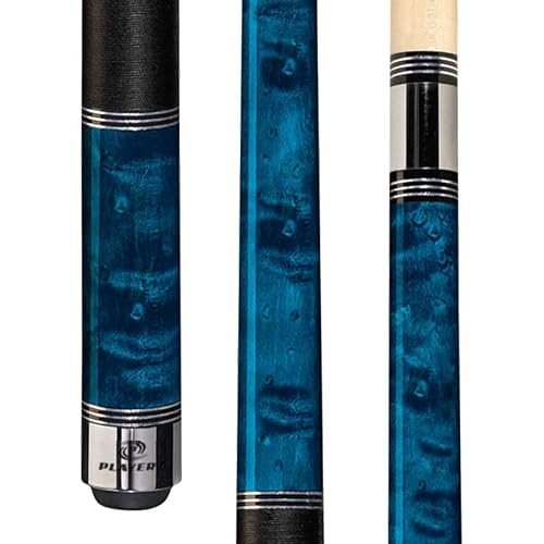 Players 58' 2-Piece North American Hard Maple Billiard Pool Cue Stick, Cobalt Blue, 19oz