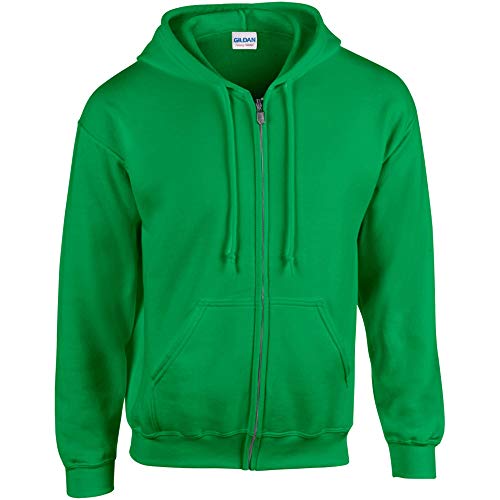 Gildan Heavy Blend Unisex Adult Full Zip Hooded Sweatshirt Top (L) (Irish Green)