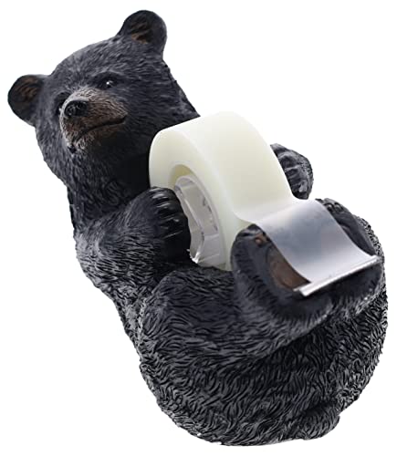 DeLeon Collections Whimsical Black Bear Tape Dispenser - Table / Desk / Office / Gift Wrap - Lodge, Cabin Decor