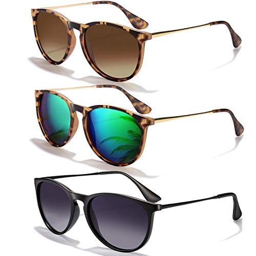 CHBP Sunglasses Womens Men Polarized UV Protection Trendy Vintage Retro Round Mirrored Lens Sunglasses For Women