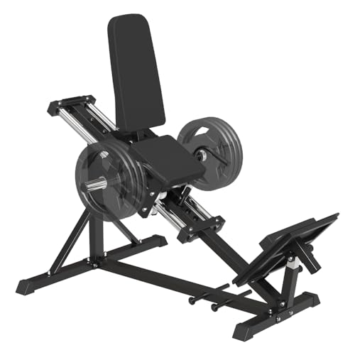 SPART Compact Leg Sled Machine with Calf Block, Plate-Loaded Compact Leg Press Machine with Band Pegs, 1000LBS Weight Capacity, Squat Machine for Quads, Calves, Hamstrings, Home Gym Leg Press Machine