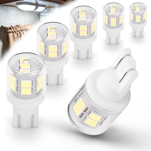 Super Bright T10 921 922 912 Led Bulbs for 12V RV Tralier Interior Ceiling Dome Light, Cool White 6000k, 194 168 LED Replacement Camper Boat Trunk Map License Backup Reverse Width Lamp Lights,5Pcs