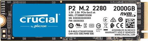 Crucial P2 2TB 3D NAND NVMe PCIe M.2 SSD Up to 2400MB/s - CT2000P2SSD8