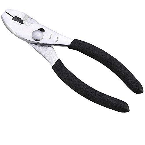 Edward Tools Slip Joint Pliers 6” - Heavy Duty Carbon Steel with Rubber Grip Handle - Fine Grip Teeth in front and Coarse teeth in back - Rust resistant finish (1)