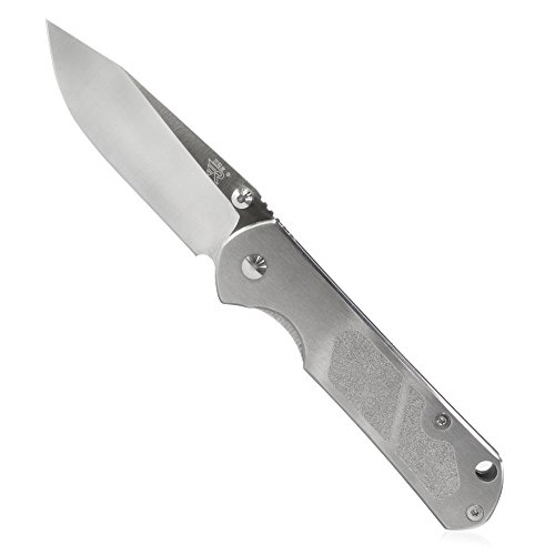 Sanrenmu 7010 Folding Pocket Knife EDC Knife 12C27 Blade Frame Lock Stainless Steel Handle with Clip