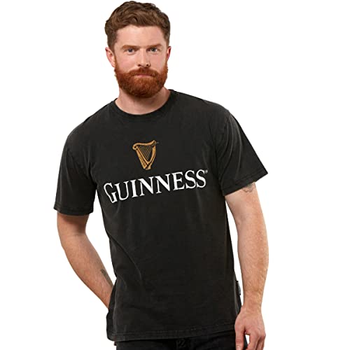 Guinness Distressed Trademark Label T-Shirt, X-Large, Black