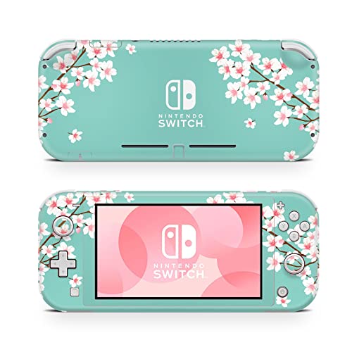 ZOOMHITSKINS Switch Lite Accessories, Compatible for Nintendo Switch Lite Skin, Cream Sakura Petites Fleurs Japan Cherry Blossom Oriental, 3M Vinyl, Durable & Fit, Easy to Install, Made in The USA