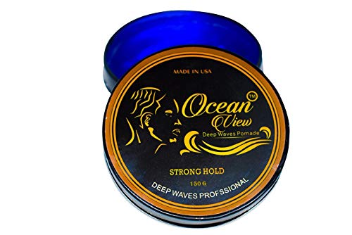 OCEAN VIEW DEEP WAVES POMADE- Water-Based Hair Cream for 360 Wave Training and Wolfing- Silky Smooth Application and Styling, Strong Hold, Easy Wash- Waver and Barber Accessories - 4oz Tin Can