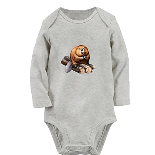 iDzn Ma! Milk? Funny Rompers, Animal Beaver Pattern Jumpsuits, Newborn Baby Bodysuits, Infant Outfits, Kids Long Clothes