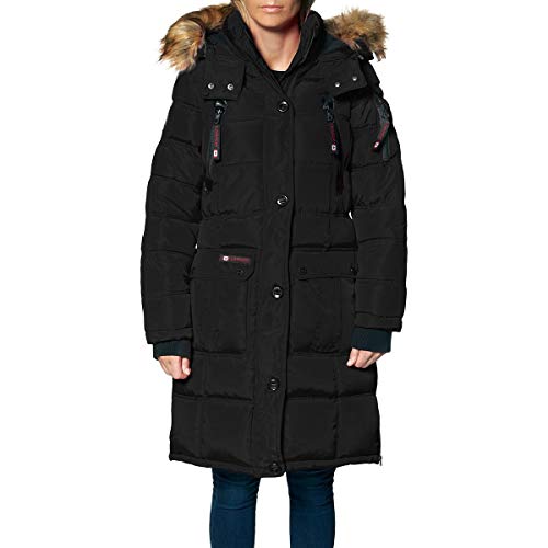 CANADA WEATHER GEAR Women's Faux Fur Insulated Long Puffer Coat Black Size M