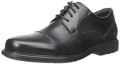 Rockport Men's Charles Road Cap Toe Oxford Black Leather 12 M (D)-12 M