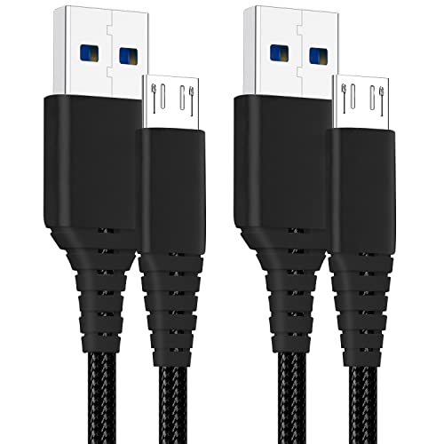 PS4 Controller Charger Cable,Playstaion 4 Charging Cord 10ft 2Pack for Sony Playstaion 4,PS4 Slim/Pro,Dualshock 4,Xbox One/One X,Micro USB High Speed Data Sync Power Wire,Nylon Braided Extra Long
