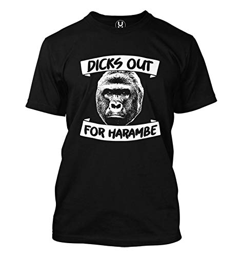 Dicks Out for Harambe - Gorilla RIP Meme Men's T-Shirt (Black, Medium)