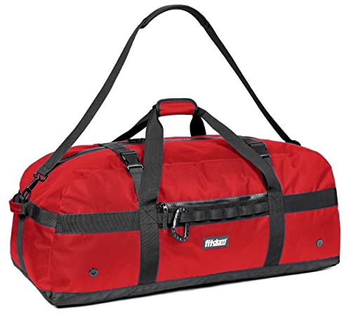 Fitdom 130L 36' Heavy Duty Extra Large Sports Gym Equipment Travel Duffle Bag W/Adjustable Shoulder & Compression Straps. Perfect for Soccer Baseball Basketball Hockey Football & Team Coaches & More