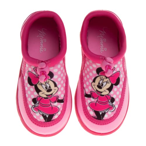 Disney Minnie Mouse Water Shoes - Pool Aqua Socks for Kids- Sandals Waterproof Beach Slides Slip-on Quick Dry - Pink (Sizes 9-10 Toddler)