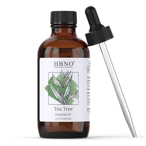 HBNO Tea Tree Essential Oil - Huge 4 oz (120ml) Value Size - Natural Tea Tree Oil - Perfect for Cleaning, Aromatherapy, DIY, Soap & Diffuser - Tea Tree Essential Oils