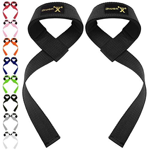 ihuan Lifting Wrist-Straps Gym for Weightlifting - Lifting Straps Blaster for Biceps & Triceps Dumbbells and Barbells Curls Muscle Builder Bicep Isolator for Big Arms Bodybuilding