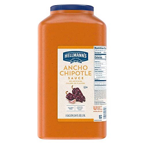 Hellmann's Real Ancho Chipotle Sauce Jug Vegetarian, Gluten Free, No Artificial Flavors or Colors, 1 gallon (Pack of 1)