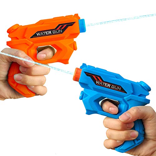 GIDGOD Water Gun for Kids,2Pack Soaker Squirt Summer Squirt Shooter Gun Toys Swimming Pool Beach Water Fighting Toy Pool Party Beach for Boys Girls Adults1