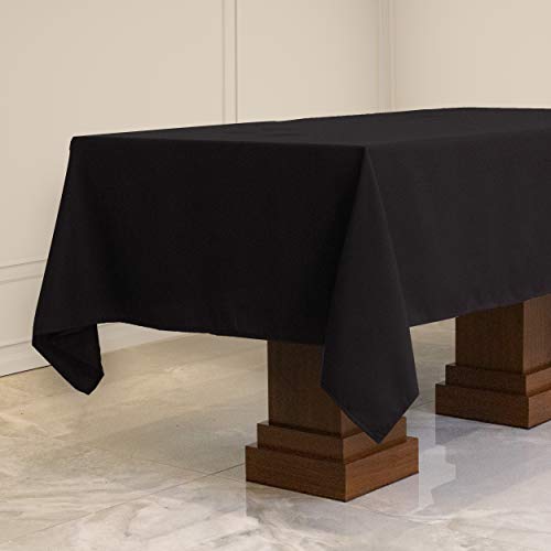 Kadut Rectangle Tablecloth (60 x 84 Inch) Black Rectangular Table Cloth for 5 Foot Table | Heavy Duty | Stain Proof Table Cloth for Parties, Weddings, Kitchen, Wrinkle-Resistant Table Cover