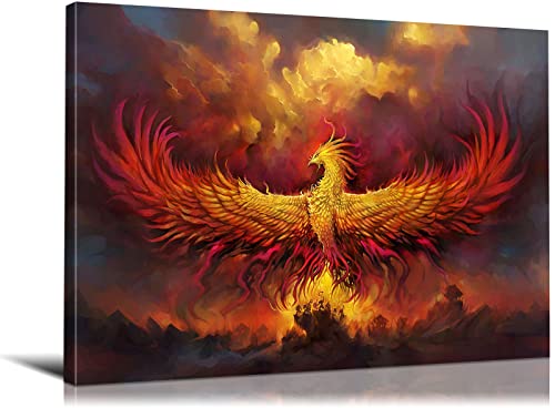 Animal Wall Art Phoenix Bird Bird Decor Bird Wall Art Phoenix Wall Art Animal Poster Animal Pictures Wall Art Bird Poster Bird Pictures Wall Decor Phoenix Canvas Wall Art for Room Decor(12''H x 18''W)