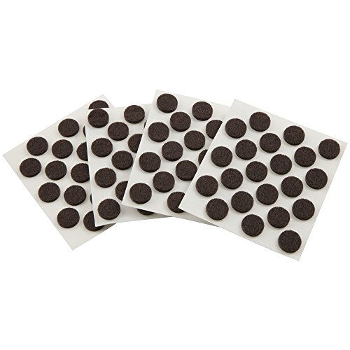 SoftTouch 3/8' Round Self-Stick Felt Pads, Brown (84 Pack)