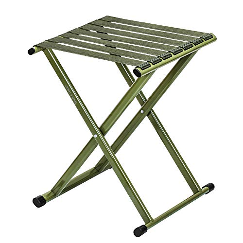 TRIPLE TREE Folding Stool 17.8' Height Heavy Duty Camping Stool Outdoor Portable Chair Hold up to 600 lbs for Walking Hiking Fishing