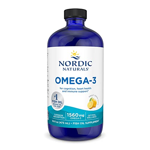 Nordic Naturals Omega-3, Lemon Flavor - 16 oz - 1560 mg Omega-3 - Fish Oil - EPA & DHA - Immune Support, Brain & Heart Health, Optimal Wellness - Non-GMO - 96 Servings
