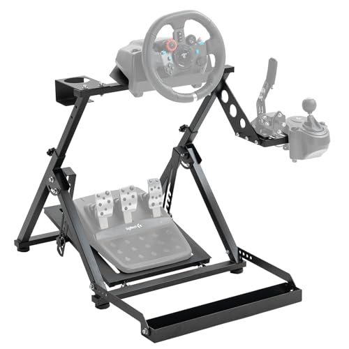 Marada G923 Upgrade Racing Wheel Stand X Frame Fit for PXN, Thrustmaster, Logitech G27 G29, G920, G923, T300RS T128X, Foldable PC Game Racing Wheels without Steering Wheel Pedal Handbrake