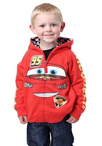 Disney Little Boys' Toddler Cars '95 Hoodie, Red, 4T
