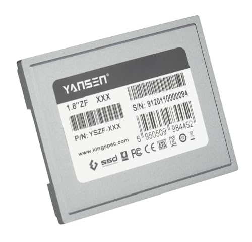 KingSpec Yansen 128GB 1.8' ZIF 40pin SSD Solid State Disk SM2236 Controller Compatible with Compact PC, Old Laptop and Media Player