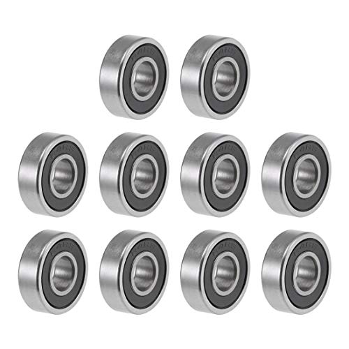 uxcell R4-2RS Deep Groove Ball Bearing 1/4-inchx5/8-inchx0.196-inch Sealed Z2 Lever Bearings 10pcs