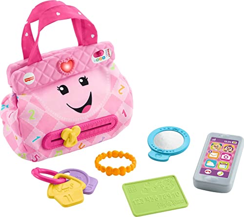 Fisher-Price Laugh & Learn Baby & Toddler Toy My Smart Purse Pretend Dress Up Set with Lights & Learning Songs for Ages 6+ Months (Amazon Exclusive)