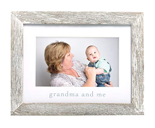 Pearhead Grandma & Me Keepsake Rustic Picture Frame, New Grandma Gifts from Baby, Nursery Wall And Tabletop Decor, 4x6 Photo Insert, Distressed Wood