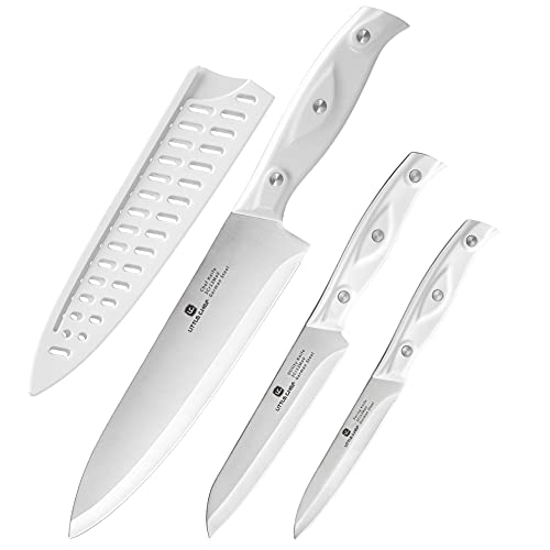 Chef Knife, Ultra Sharp High Carbon Stainless Steel Chef knife set, 3-pc, 8 inch Chefs knife, 4.5 inch Utility Knife, 4 inch Paring Knife