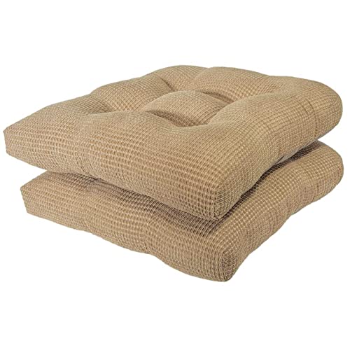 Arlee Non-Skid Memory Foam Chair Pads, 2 Count (Pack of 1), Bamboo Tan