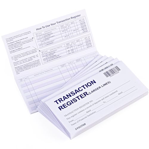 6PCS Larger Lines Check registers for Personal Checkbook