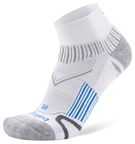 Balega Enduro Arch Support Performance Quarter Athletic Running Socks for Men and Women (1 Pair), White, Medium