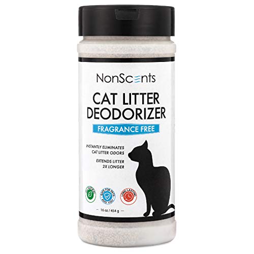 NonScents Cat Litter Deodorizer - Litter Box Odor Eliminator - Less Scooping Extends Kitty Litter Lifespan - Fragrance-Free Formula Eliminates Unpleasant Cat Odors - Fresh Scent Litter Pans