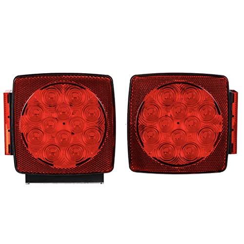 CZC AUTO 12V LED Submersible Left and Right Trailer Lights Stop Tail Turn Signal Lights for Under 80 Inch Boat Trailer Truck RV Marine-Replacement for Your Incandescent Bulb Units