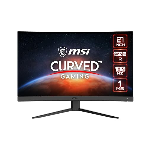 MSI Full HD Non-Glare 1ms 1920 x 1080 180Hz Refresh Rate Resolution Free Sync 27' Curved Gaming Monitor (G27C4 E3) - Black