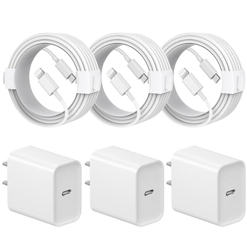 iPhone Fast Charger 3-Pack 20W PD USB C Wall Charger 6FT Fasting Charger Adapter iPhone 14/14 Pro Max/13 Pro/13/12 Mini/12 Pro Max/11 Pro Max/Xs and iPad