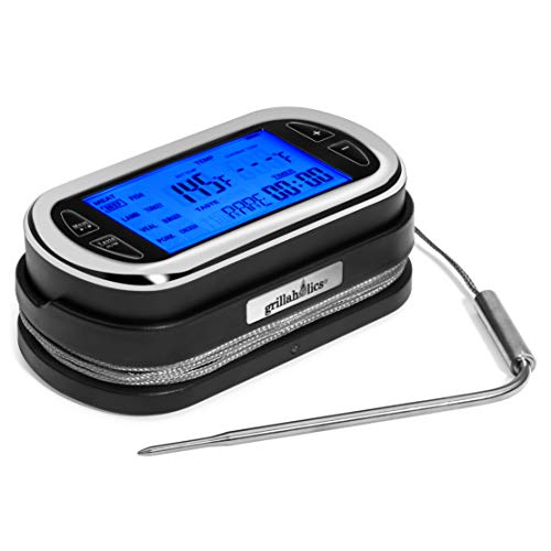 Grillaholics Meat Thermometer for Grilling - Remote Wireless Digital Meat Cooking Thermometer for Smoking, BBQ, Oven & Smokers - 200 Foot Range - Lifetime Manufacturers Warranty